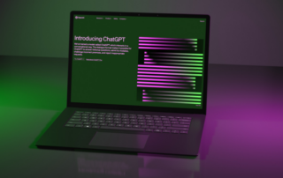 laptop with ChatGPT on the screen